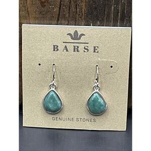 Barse Chrysocolla Teardrop Earrings-Silver- NWT